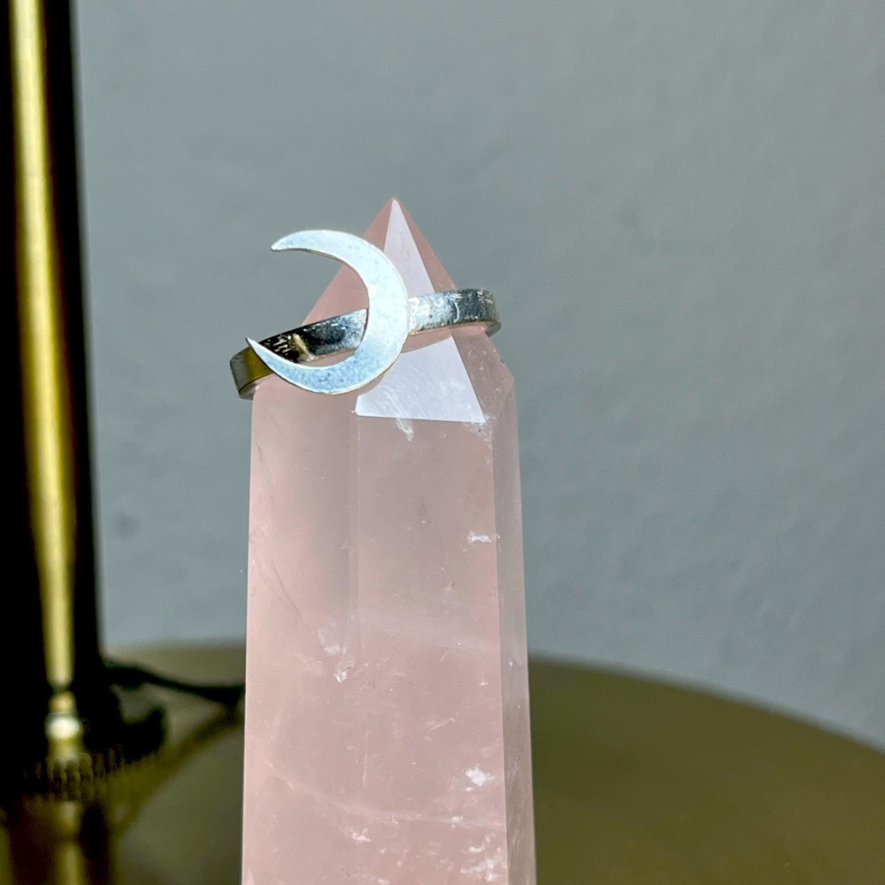 Real silver, moon ring.